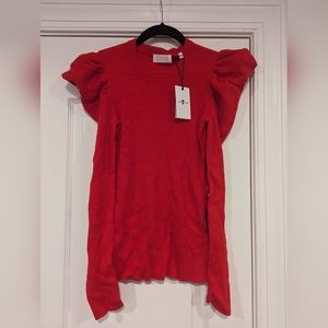 NWT 7 for all man kind ruffle shoulder top